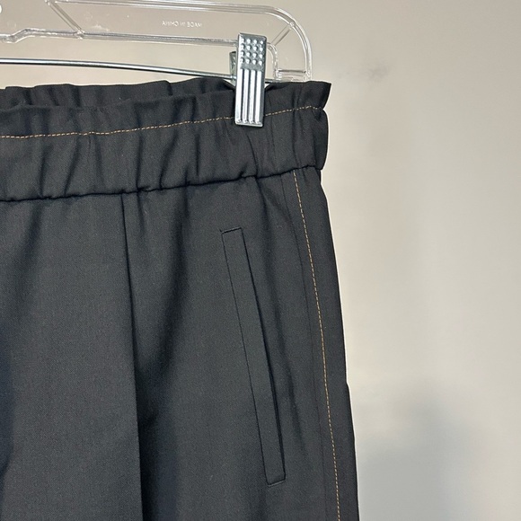 REISS Black Perry Tapered Wool Blend Elastic Waist Trousers Sz 6 Classic - Picture 4 of 7